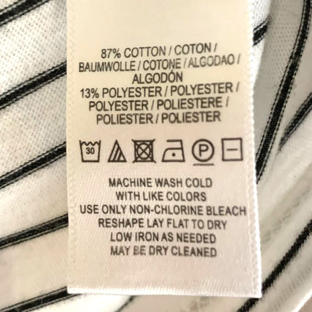 Anthropologie Maeve Striped Ruffle Sleeveless Tank Top White Black SIze S - Picture 7 of 8